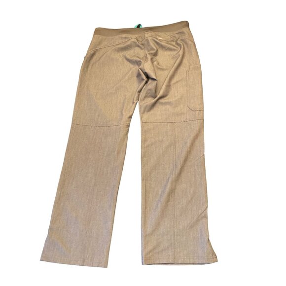 FIGS Light Gray Straight Leg Pants Elastic Waist Drawstring Pockets Size Large - Picture 6 of 6